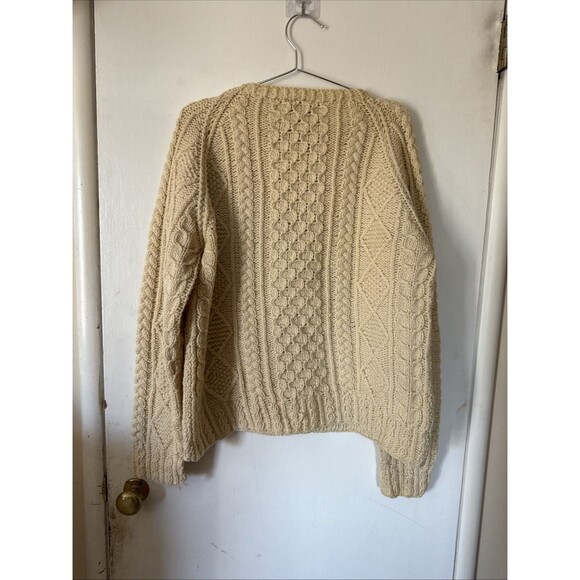Vtg Loch Garman Irish Cable Knit Fishermans Sweater Wool Ireland | Men's Large - Picture 7 of 15